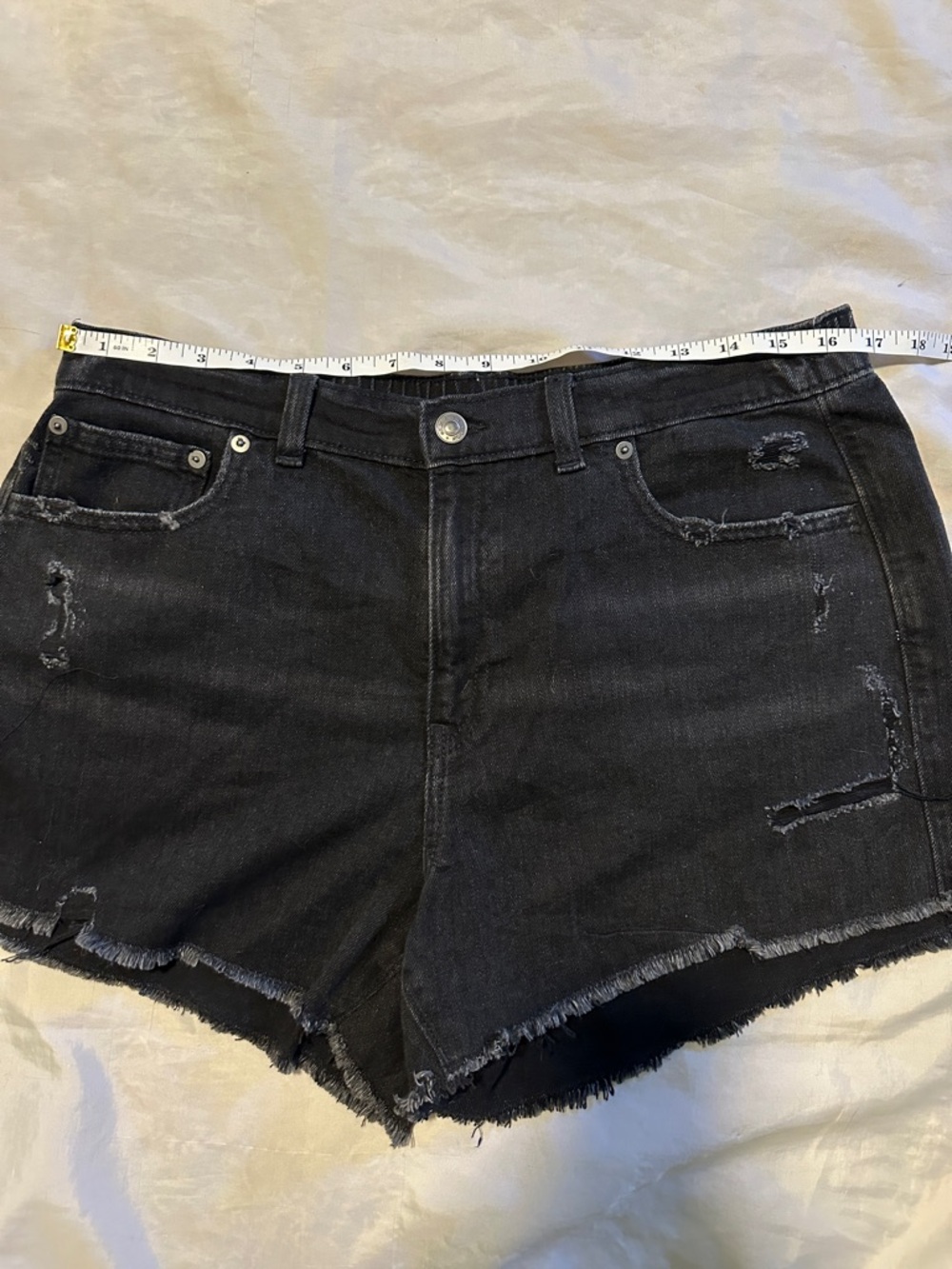 NWT Aerie Black Denim Shorts Sz L - Picture 2 of 8